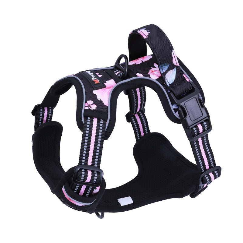 No Pull Dog Vest Harness for Medium Dogs with Easy Control Handle Reflective Strap for Puppy Walking,Training, No-Choke Breathable Cute Dog Harness(XSmall, Pink Rose) XS(Neck:10-12",Chest:12.5-17“? - PawsPlanet Australia