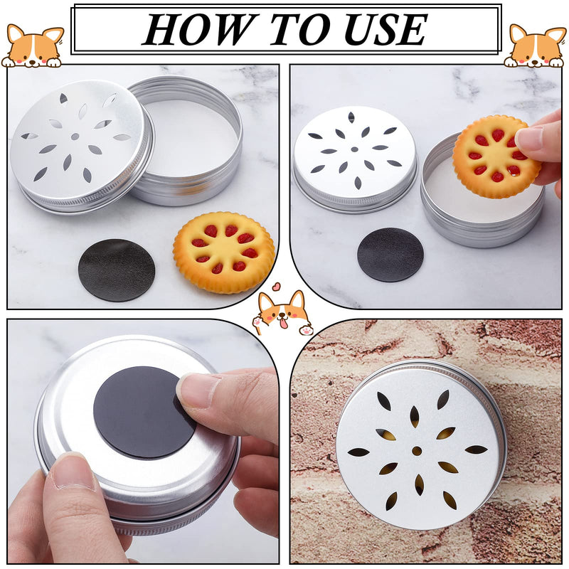 Oudain 12 Pack Dog Scent Work Tins, Dog Scent Training Box, Dog Nose Metal Container with 12 Magnetic Dots, Dog Scent Training Kit Smell Training Canisters Aluminum Cans for Dogs Training (Cute) - PawsPlanet Australia
