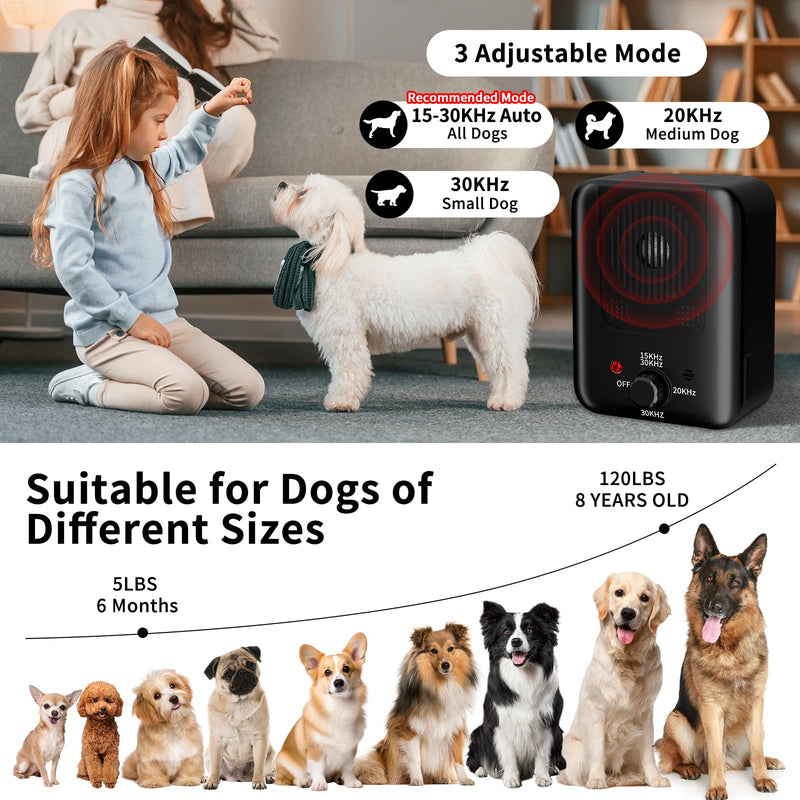 Anti Barking Device for Dogs - 50FT Dog Barking Deterrent Device - 3 Modes Ultrasonic Stop Dog Barking - Rechargeable Bark Stopper Indoor - PawsPlanet Australia