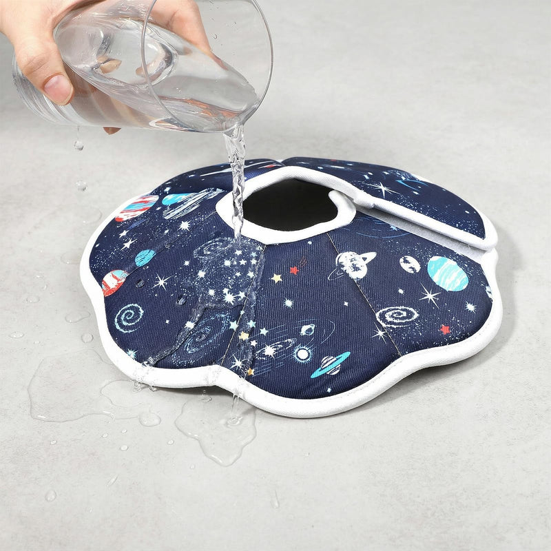 Soft Cat Cone Collar for Cats - Adjustable Recovery Cone After Surgery, Comfortable Elizabethan Collar to Stop Licking for Kittens & Puppies, Polyester, Blue with Space Print (M,10.63 in)