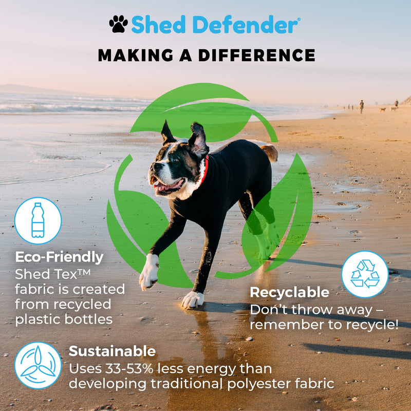 Shed Defender Bodysuit for Dogs - Original Dog Onesie Shedding Shirt - Seen on Shark Tank - Contains Dog Hair, Anxiety Calming Surgery Recovery Suit - Vet Approved L (19 - 27 kg) Black