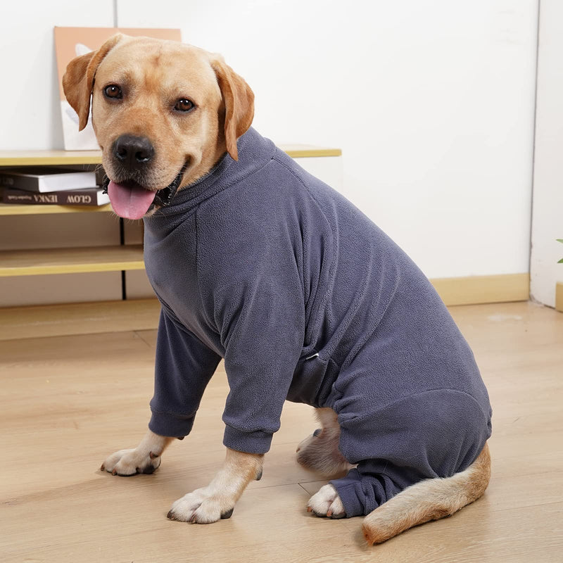 Cold Weather Coat, 4 Legs Pajamas Onesie, Winter Soft Clothes, Warm Sweaters Jacket Pet Clothes, Stretchy Soft Doggy Jumpsuits Sweatshirt for Medium Large Dogs, Navy 7XL