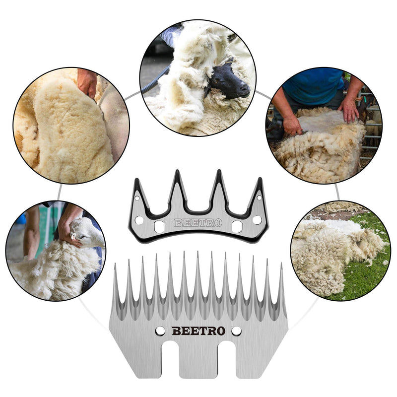 BEETRO Sheep Shears Replacement Blades, Professional Stainless Steel Clipper Blades for Sheep Alpacas Goats and More 13-tooth - PawsPlanet Australia