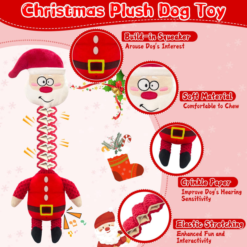 Christmas Large Interactive Dog Toys: Squeaky Plush Stuffed Dog Toys for Large Dogs - Big Chew Santa Dog Toys for Puppy Small Medium Large Breeds - PawsPlanet Australia