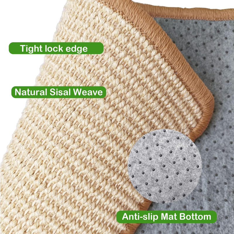 Rabbit Scratching Pad, 16 x 12 Inch Natural Sisal Bunny Scratch Mat Scratcher Mats Claws and Teeth Care for Biting Sleeping Nesting Small Animal Bedding Bed Play Toy (Beige+Brown, 2Pcs) Beige+Brown 2pcs 15.7 x 11.8 in - PawsPlanet Australia