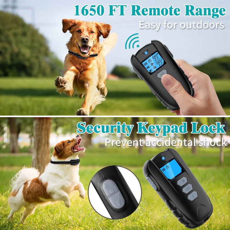 Dog Training Collar with Remote, Waterproof Dog Collar with Beep Vibration Shock, Adjustable 0 to 99 Shock Vibration Levels Dog Training Set for Small Medium Large Dogs - PawsPlanet Australia