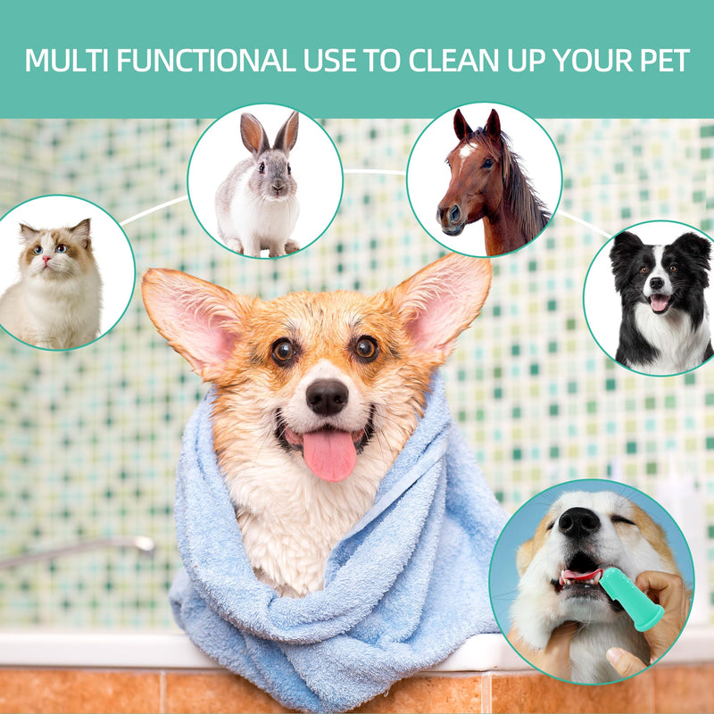 Dog Washing Gloves Finger Toothbrush,2-in-1 Pet Shower Set,Dog Bath Gloves with Extended Length,Comfortable Dog Bath Gloves for Gentle Bathing Efficient, Multifunctional Silicone Pet Gloves - PawsPlanet Australia