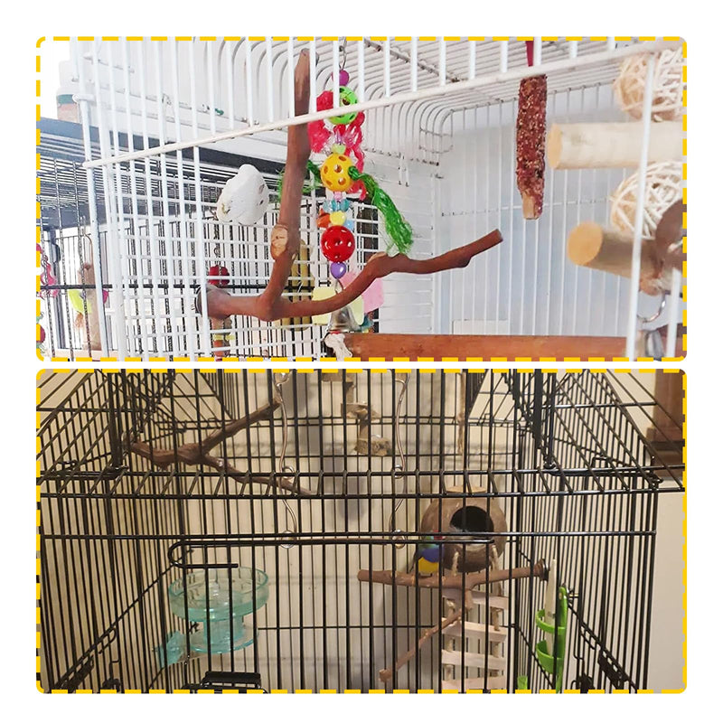 PINVNBY 2Pcs Wood Perches for Bird Cage,Natural Parrot Stand Branch Parakeet Paw Grinding Sticks Standing Grape Pole for Lovebirds Budgies Cockatiels Finches ?2 PCS?