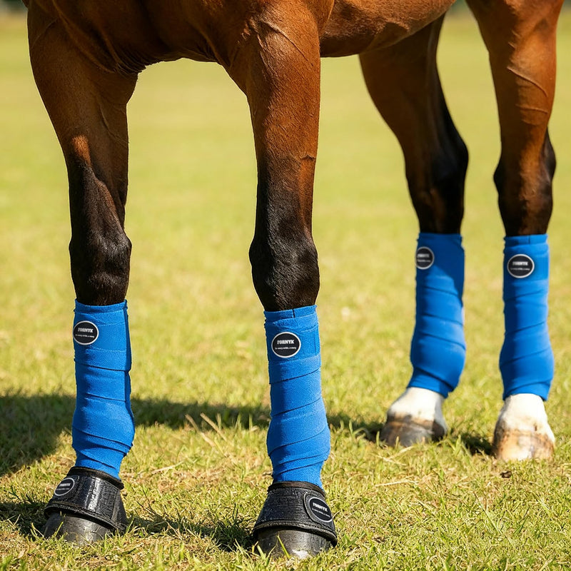 Horse Polo Leg Wraps, Fleece Wraps Elastic Bandages, Comfort Equestrian Standing Wraps, Set of 4, Boot Protection Stable Wraps Supplies (Full 10ft Red) - PawsPlanet Australia