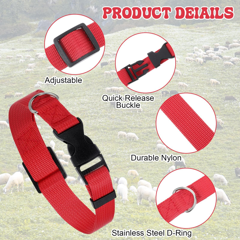 10 Pack Goat Collars with Bells, Horse Sheep Grazing Copper Bells and Adjustable Nylon Collar Set Pet Anti-Lost Loud Bronze Bell for Small Farm Animal Sheep Cow Accessories - PawsPlanet Australia