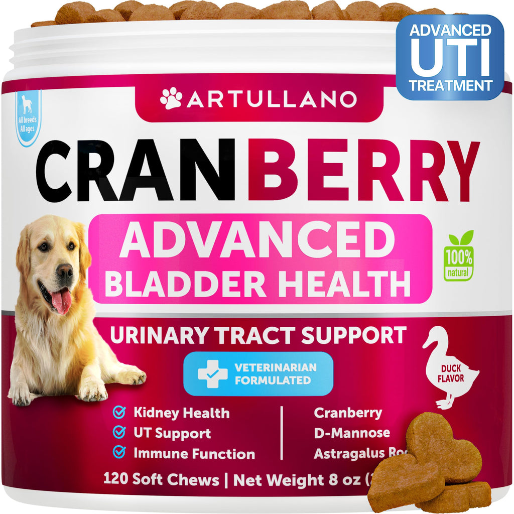 Dog UTI Treatment - Cranberry Supplement for Dogs - Bladder Control for Dogs - Dog Urinary Tract Infection Treatment - UTI Medicine for Dogs - Dog Cranberry Supplement - Kidney Support - 120 Chews