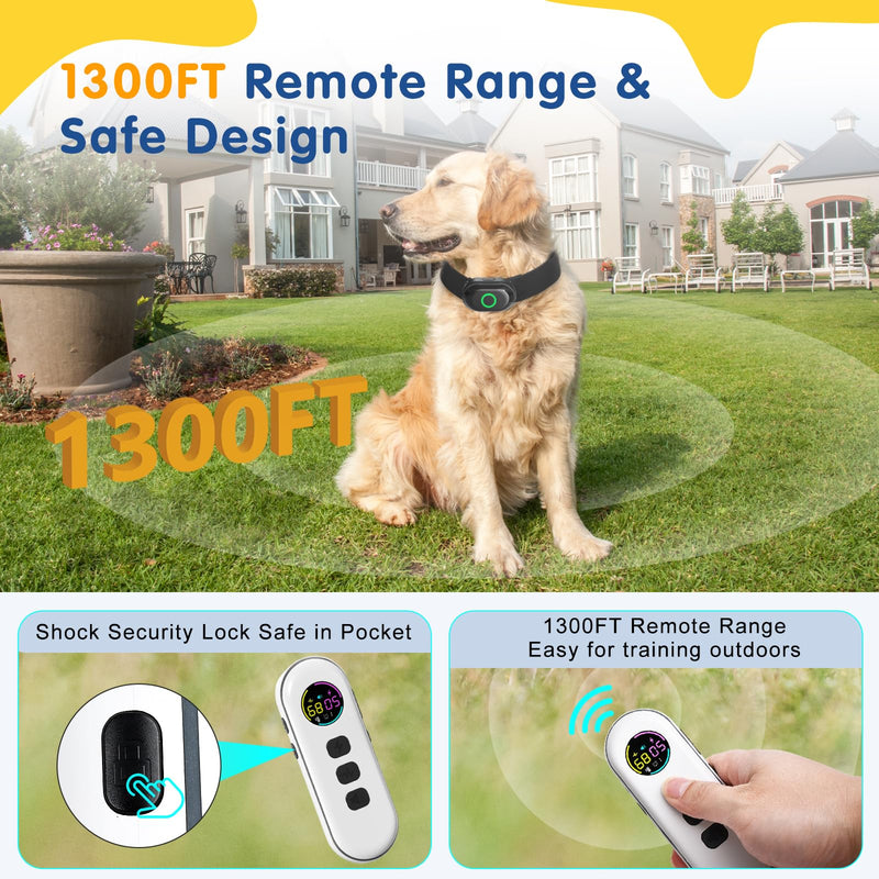 Lychee Training Collar for Two Dogs，One Large(10-120lbs) and One Small (5-50lbs) Sport Dog Correction Shock Collar for Training with 1300FT Remote Control, IPX7 Waterproof and Rechargeable - PawsPlanet Australia