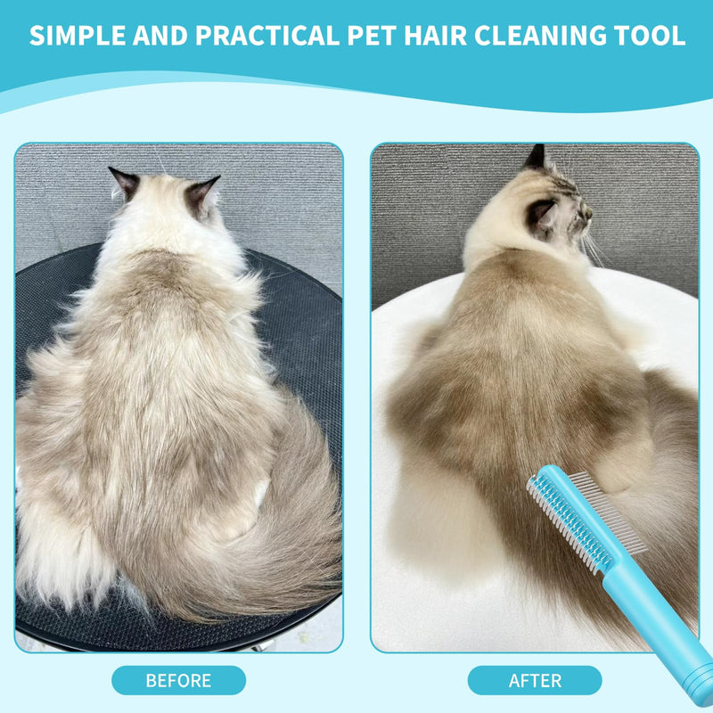 4 in-1 Pet Grooming Combo and Pet Hair Removal Soft Brush - Deshedding Dog Brush,Metal Comb for Cat and Dog,Dematting Comb,Matted Fur on Cats and Dogs - PawsPlanet Australia