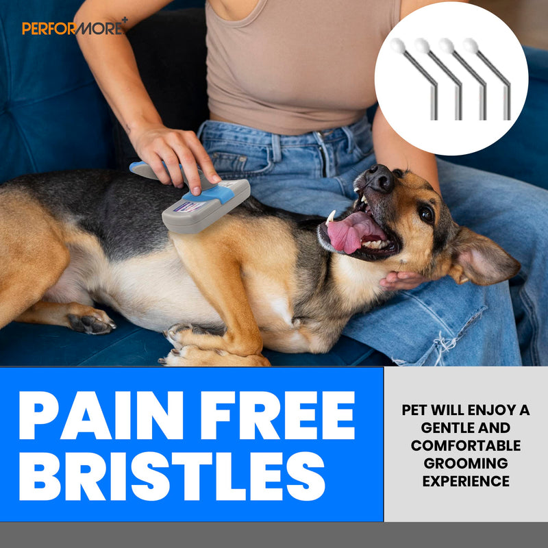 Performore Pet Grooming Brush, Self Cleaning Slicker Brush with Stainless Steel Wire Bristles for Dogs and Cats, Shedding Grooming Tools for Fur Pets Hair Brush - PawsPlanet Australia
