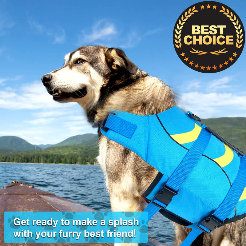 Fragralley Shark Dog Life Jacket, Adjustable Dog Life Vest with Shark Fin, Suit for Small Medium Large Dog Life Vest for Swimming and Boating X-Small Blue-Wave Shark - PawsPlanet Australia