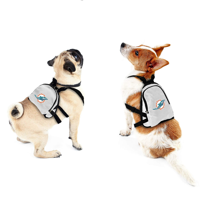 Littlearth NFL Pet Mini Backpack - Pet Apparel - Pet Accessories - for Dogs and Cats, Team Color Miami Dolphins Medium - PawsPlanet Australia
