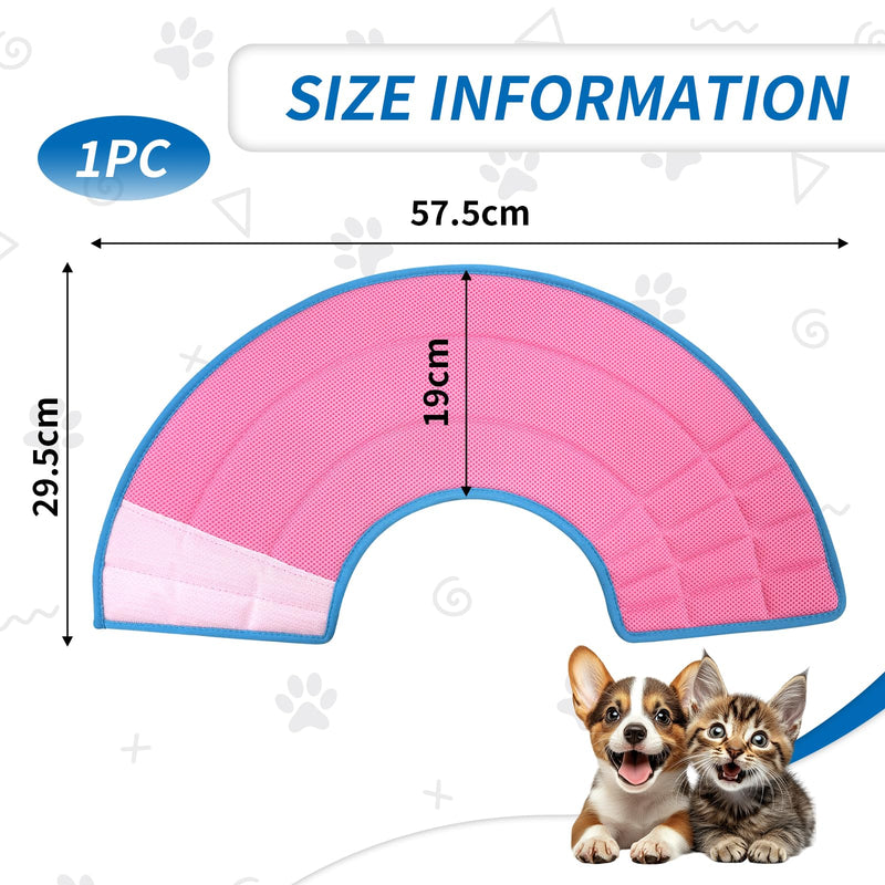 Dog Collar Anti-Licking Protection Against Licking Bites Dogs After an Operation, Lightweight, Breathable for Dogs and Cats (Medium, Pink)
