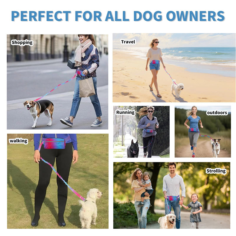 Hands Free Dog Leash for Medium Large Dogs,Hands Free Dog Leash with Zipper Pouch,Suitable for Running Jogging Walkin - PawsPlanet Australia