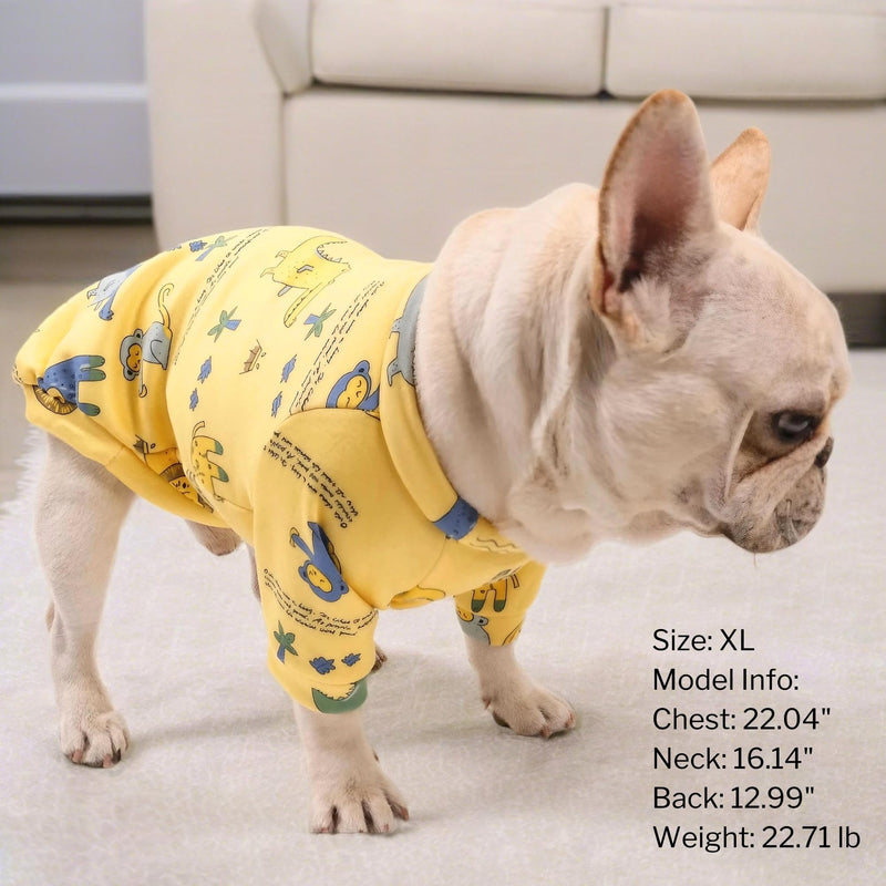 French Bulldog Clothes, Cartoon Dog Sweaters for Small Dogs Male Female, Fleece Dog Shirts for Small Dogs Clothes for Frenchie Dog Chihuahua Pomeranian Pug (Yellow,M) Large Yellow - PawsPlanet Australia