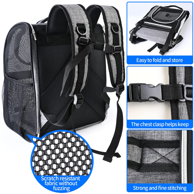 BAGLHER Pet Carrier Backpack, Ventilated Design, Pet Travel Backpack with Comfortable Shoulder Straps, Thicker Bottom Support, Two-Way Entrance Pet Carrier Backpack, Black Mesh Black Non-Expandable