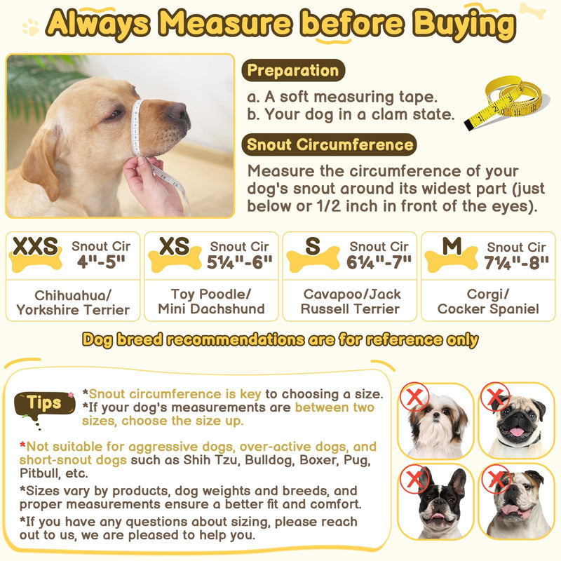 Mayerzon Dog Muzzle for Biting, Patented Soft Breathable Mesh Muzzle for Small Medium Dogs Chihuahua Dachshund Poodle, Adjustable Mouth Cover for Grooming, Chewing, Vet Visits (Grey Trim, M) Grey Trim M-(Snout Cir 7¼"-8")