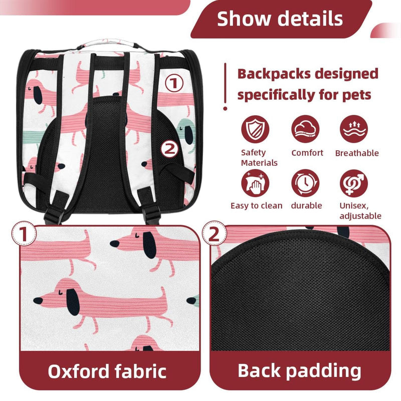 Funny Dachshund Dogs Pet Carrier Airline Approved Pet Carrier Bag Dog Carrier for Small Medium Cats Dogs Puppies Kitten Multi-colored 19 - PawsPlanet Australia