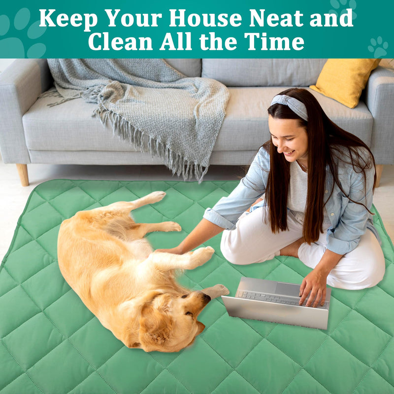 Cooling Blanket for Dogs, Dog Cooling Mat & Bed - Lightweight, Durable & Breathable Pet Throw for Couch, Sofa, Car and Furniture Protector, Reversible Design, Easy to Clean, 28"x40", Green M - PawsPlanet Australia