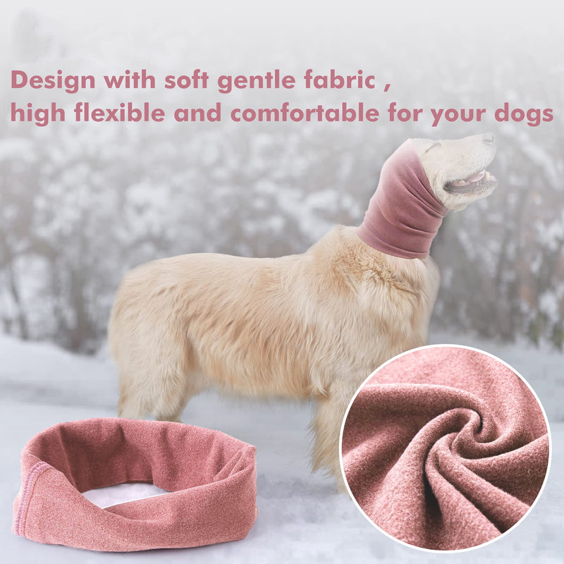 PUMYPOREITY Calming Dog Ears Cover, Dog Ear Muffs Noise Protection, Dog Ear Protection for Anxiety Relief, Dog Calming Hood, Dog Headband for Anxiety, Ear Muffs for Dogs and Cats,Pink,L Large (Pack of 1) Pink - PawsPlanet Australia