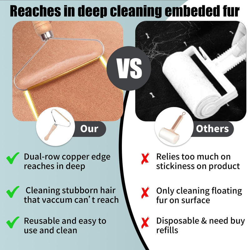 Pet Hair Remover for Couch - 2 Pack Dog Cat Hair Remover for Furniture Portable Pet Hair Fur Removal Tools Carpet Rakes Scraper for Furniture Car Mat Pet Tower Rugs - PawsPlanet Australia
