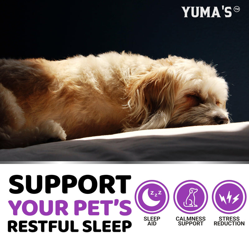 YUMA'S Melatonin for Dogs - 170 Dog Melatonin Chews for Small and Large Dogs - Puppy Melatonin - Dog Sleep Aid - Calming Treats for Stress Anxiety Relief - Calming Chews for Dogs - Dog Sleeping Pills 170 Treats Melatonin Calming Chews