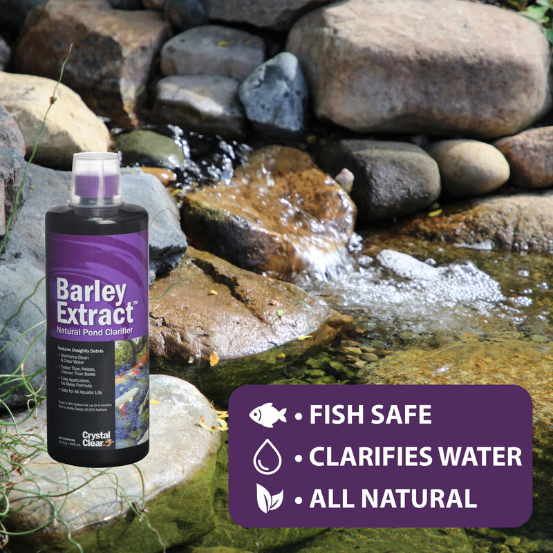 CrystalClear Barley Extract Pond Treatment – Natural Water Clarifier for Fountains, Water Gardens & Koi Ponds, Clears Cloudiness, Fish & Plant Safe, 16 Ounces 16 Oz - PawsPlanet Australia
