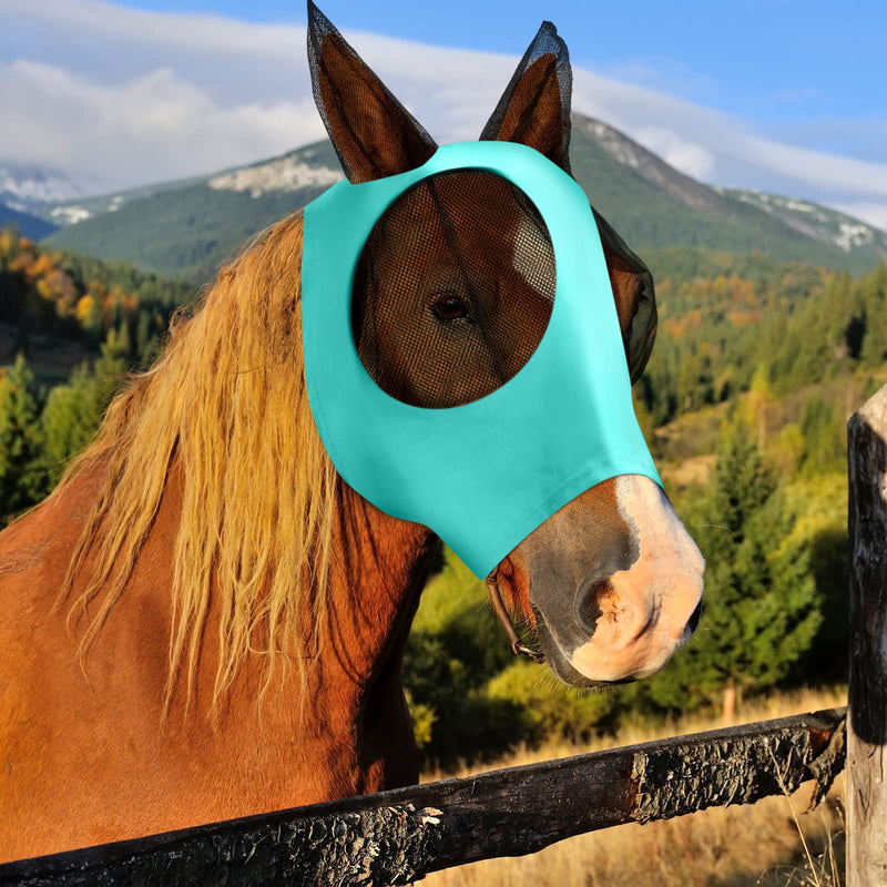 Frienda 4 Pcs Horse Fly Masks with Ears Head Fly Masks for Horses Smooth Elastic UV Protection Cover from Summer Insect Pests(Medium,Black, Gray, Blue, Mint Green) Medium Black, Gray, Blue, Mint Green - PawsPlanet Australia