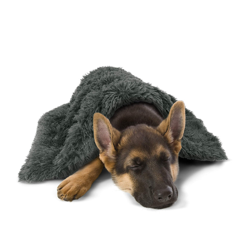 The Dog’s Blanket – Faux Fur Dog Blanket, Grey, Large, 28x42 Steel Grey Fur Large Blanket (28x42") - PawsPlanet Australia