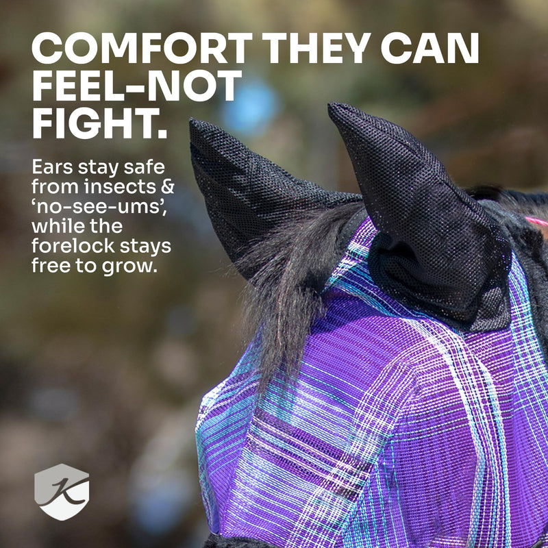 Kensington Fly Mask w/Web & Nose Size: X.Large Color: 2017-Lavender Mint 2017 - Lavender Mint XL (Large Horse)