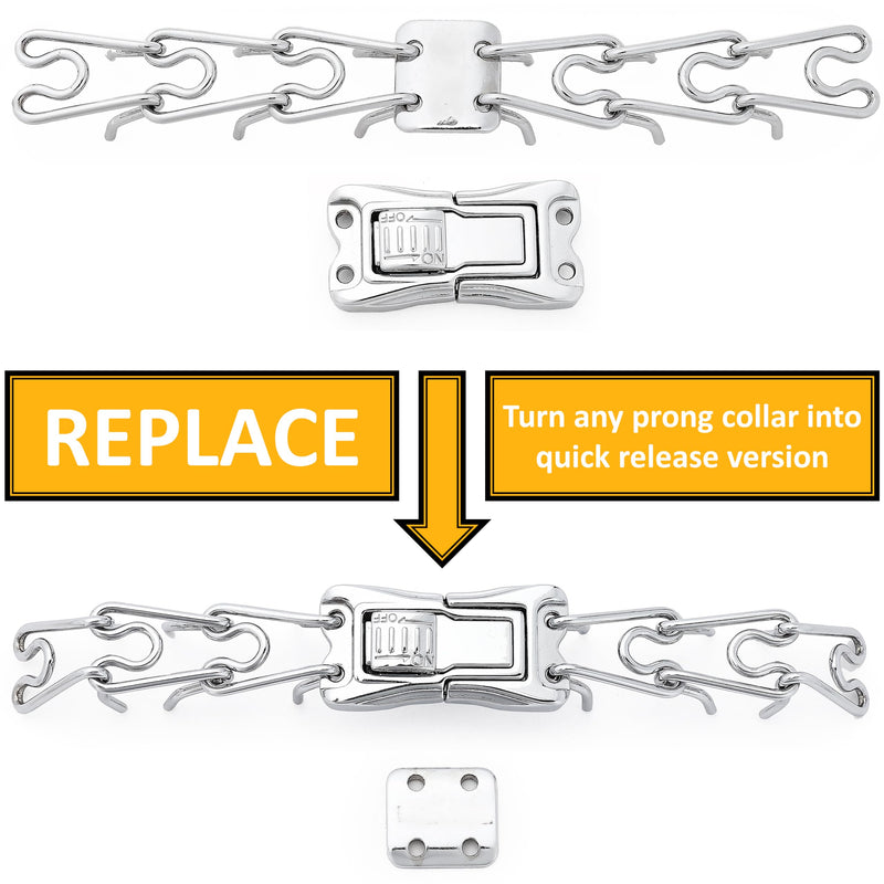 MOZETO Quick-Release Buckle for Prong Collar, Stainless Steel Metal Buckle for 2.25mm 3.0mm 3.2mm 4.0mm Pinch Collar - PawsPlanet Australia