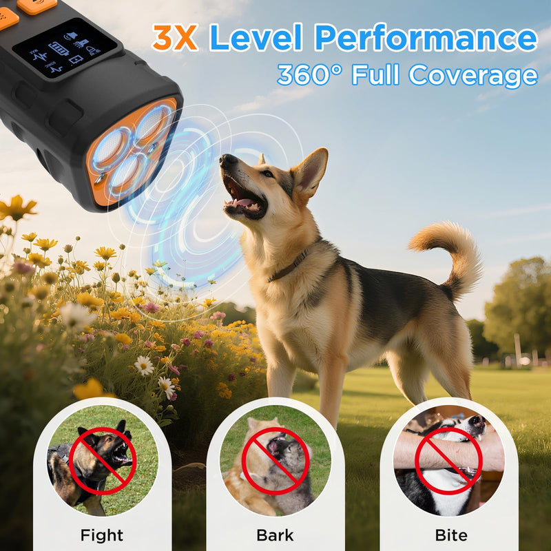 Dogs Bark Deterrent Device, 3X Ultrasonic Anti Barking Device for Dogs, 2600 mAh Rechargeable Barkshield for Dog, 4 Adjustable Modes, Safe for Dog and Humans, Anti Bark Tool - PawsPlanet Australia