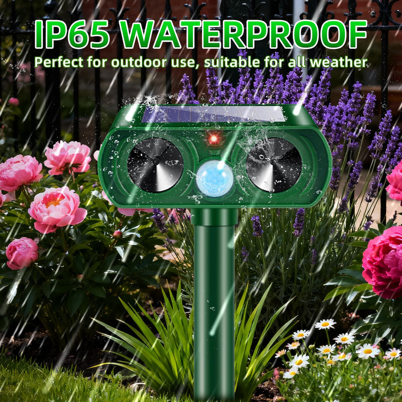 2 Pack Solar Ultrasonic Animal Repeller Outdoor, Cat Deer Repellent Devices with Motion Sensor, IP65 Waterproof Animal Deterrent Devices for Squirrels,Rabbits,Dogs,Raccoons,Skunks for Garden Yard Farm 2 - PawsPlanet Australia