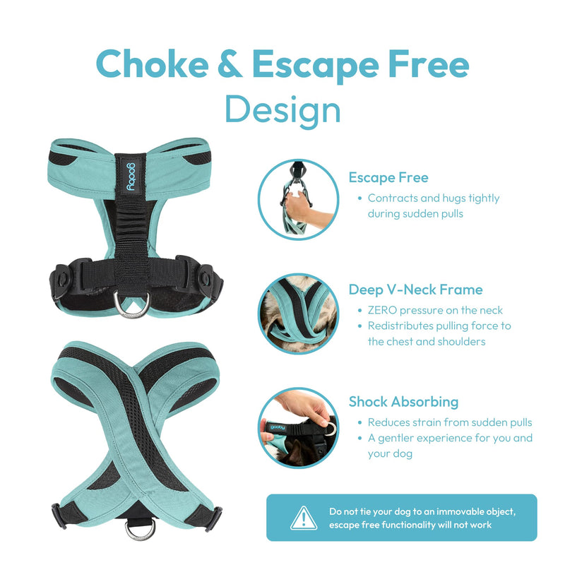 Gooby Comfort X One Dog Harness - Head-in Dog Harness for Small & Medium Sized Dogs - Escape-Free & Choke Free - Breathable Mesh, Shock Absorbing, Easy Snap & Swivel Buckles - Atlanta Peach, Large Large Chest (19.25-22.75") - PawsPlanet Australia