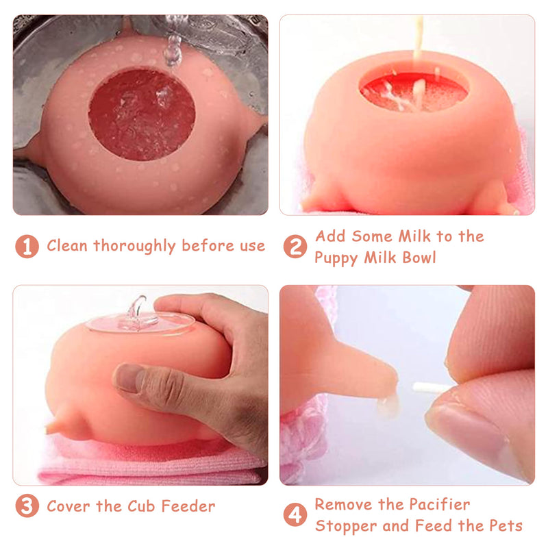 Puppy Feeder for Multiple Puppies, Pet Milk Feeder with Silicone Dog Nursing Station of 4, Puppy Milk Replacer for Puppies/Kittens - PawsPlanet Australia