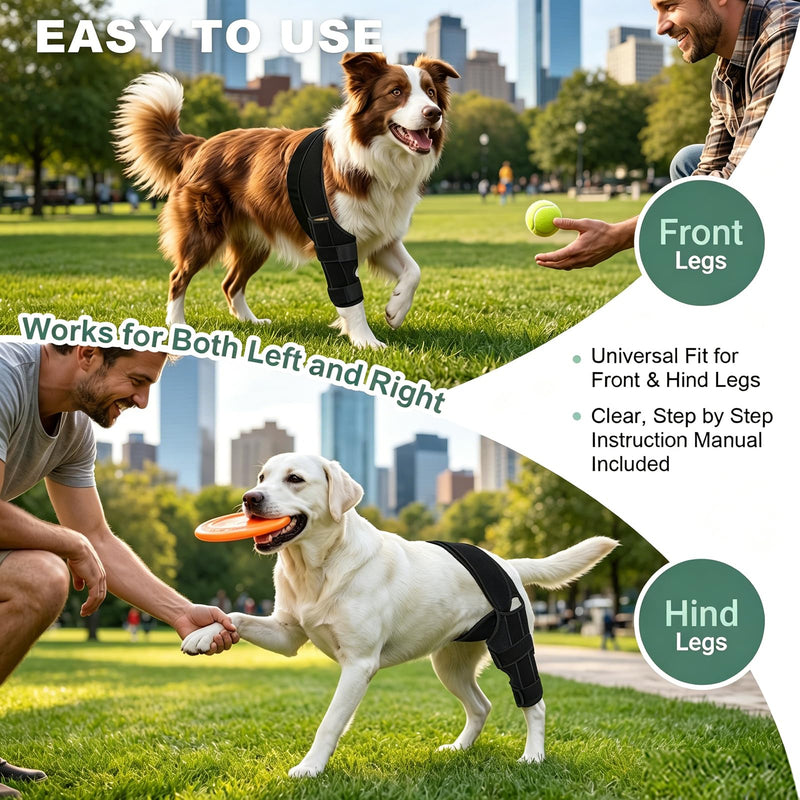 Dog Knee Braces for Back Leg, Adjustable Dog Acl Brace Hind Leg with Stabilizers, Canine Joint Support for Torn ACL, Luxating Patella, Arthritis and Post-Surgery Recovery, Universal (S) S