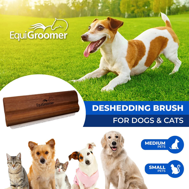 EasyGroomer Deshedding Brush for Dogs & Cats – Undercoat Grooming Tool for Short & Long Hair, Removes Loose Fur & Dirt, Reduces Shedding for Small & Large Pets, Mahogany 5 Inch - PawsPlanet Australia