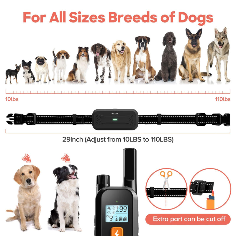 Dog Training Collar for 2 Dogs: Remote Control with 1600Ft Range Waterproof Shock Collar with Adjustable Beep Vibration and Shock Modes Control Security Keypad Lock for Small Medium Large Dogs - PawsPlanet Australia