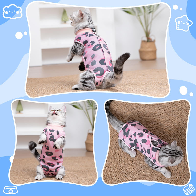 2PCS Cat Recovery Suit for Abdominal Wounds or Skin Diseases, Pink & Donut Cat Onesie for Cats After Surgery Female Kitten Recovery Suit, Breathable E-Collar Alternative for Cats After Spay Anti - PawsPlanet Australia