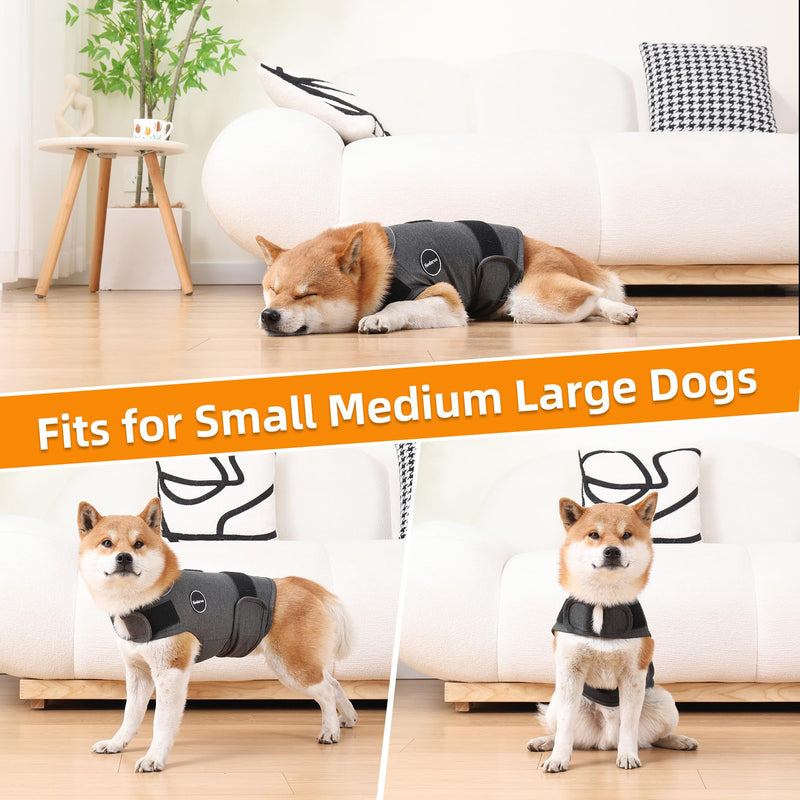 Dog Anxiety Jacket, Skin-Friendly Dog Calming Shirt - Dog Coat for Thunder, Fireworks, Vet Visits and Separation - Keep Pet Calm Without Medicine & Training, Anti Anxiety Vest for Dogs Small Light Grey - PawsPlanet Australia