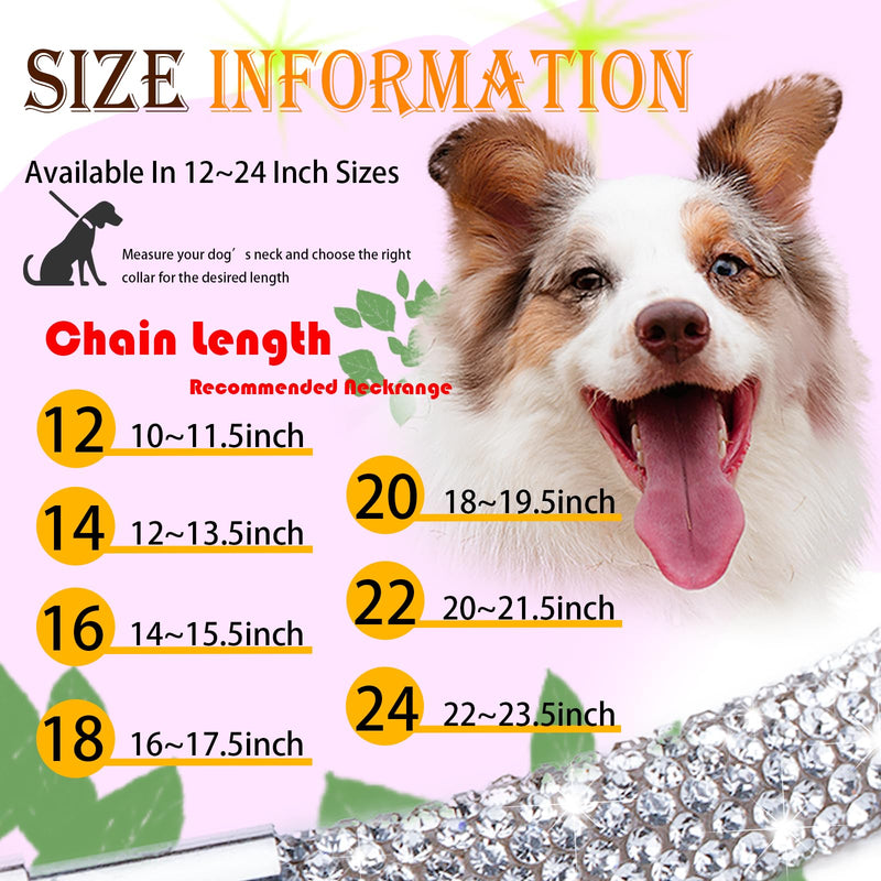 Diamond Dog Collar Bling Full Rhinestone Sparkly Magnetic Closure Wedding Pet Necklace for Small Dogs 14 inch 14‘’ - PawsPlanet Australia