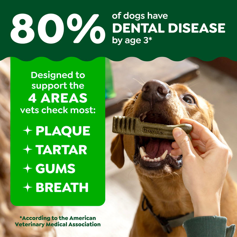 Greenies Dental Treats for Dogs, Veterinarian-Recommended Aging Care Adult Natural Dental Dog Treats, Teenie Size, 27 oz. Pack, 96 Count 96 Count (Pack of 1)