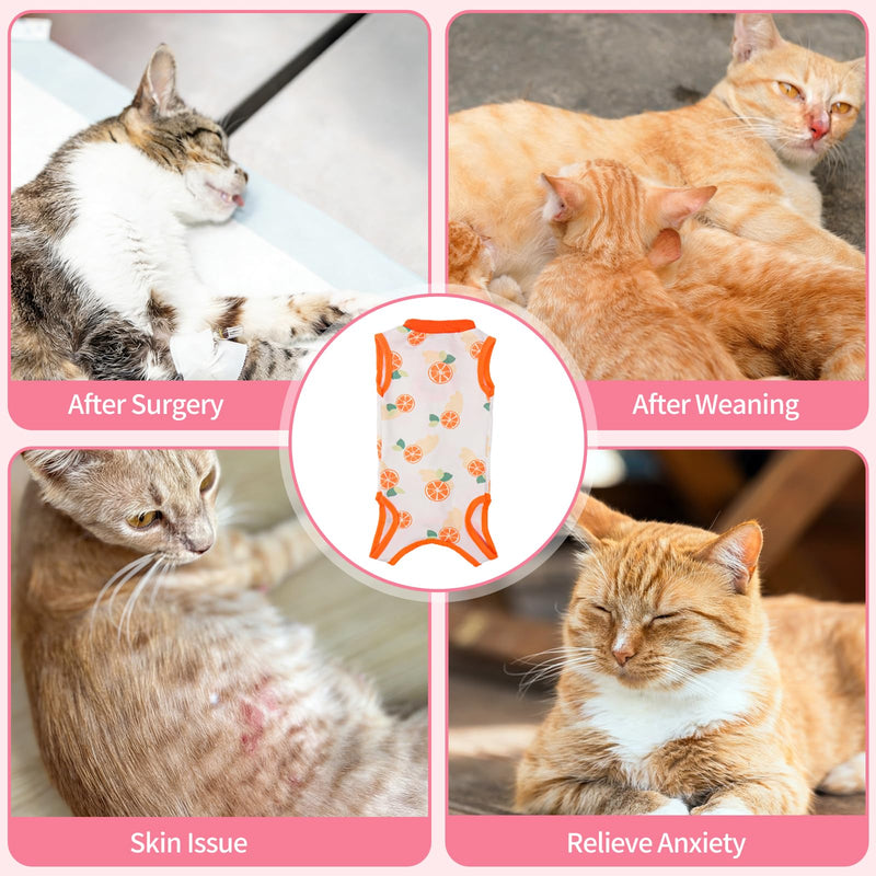 2 PCS Cat Recovery Suit Cat Onesie for Cats After Surgery, Breathable Cats Surgery Recovery Suit for Female Spay & Abdominal Wounds, Kitten Surgical Onesie Body Suit Anti Licking Cone Alternative