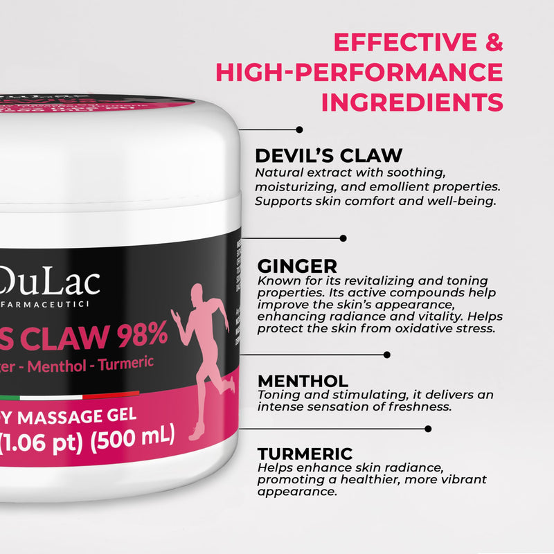 Dulac - Devil's Claw 98% Cream Maximum Strength 16.9 Fl Oz, Natural Joint and Muscle Comfort Cream, Enriched with Menthol for Cool Effect 16.9 Fl Oz (Pack of 1)