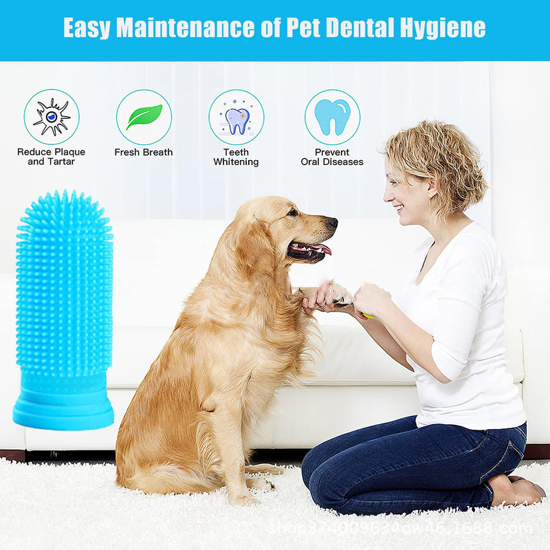 Dog Finger Toothbrush, 6Pcs Dog & Cat Toothbrush, 360º Silicone Puppy Tooth Brush, Dogs Cats Teeth Cleaning Dental Care