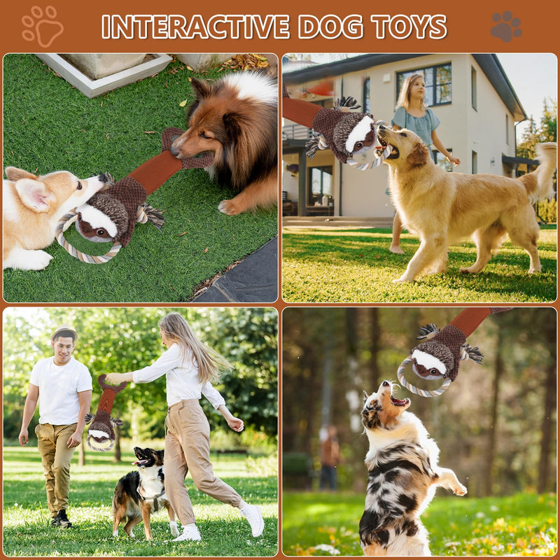 Large Plush Squeaky Dog Toys with Crinkle Paper, Tug of War Pull Toys for Puppies, Interactive Dog Chew Toys for Small, Medium and Large Dogs Brown01 Sloth - PawsPlanet Australia